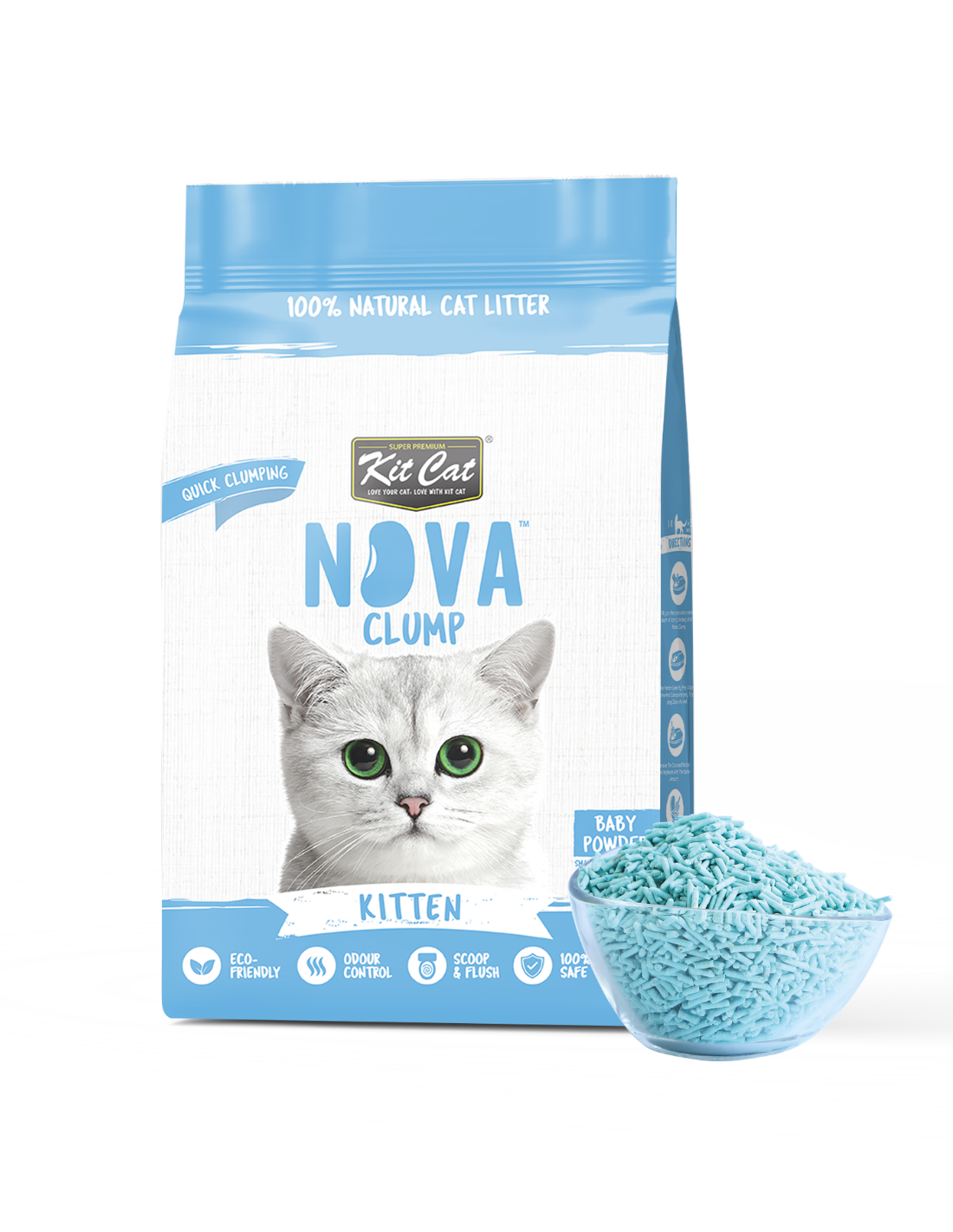 Kit Cat Arena Eco SoyaClump - Kitten Baby Powder 7 L Litière pour chat