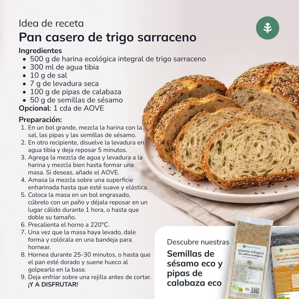 Harina Integral Trigo Sarraceno Eco Planeta Huerto 800 g
