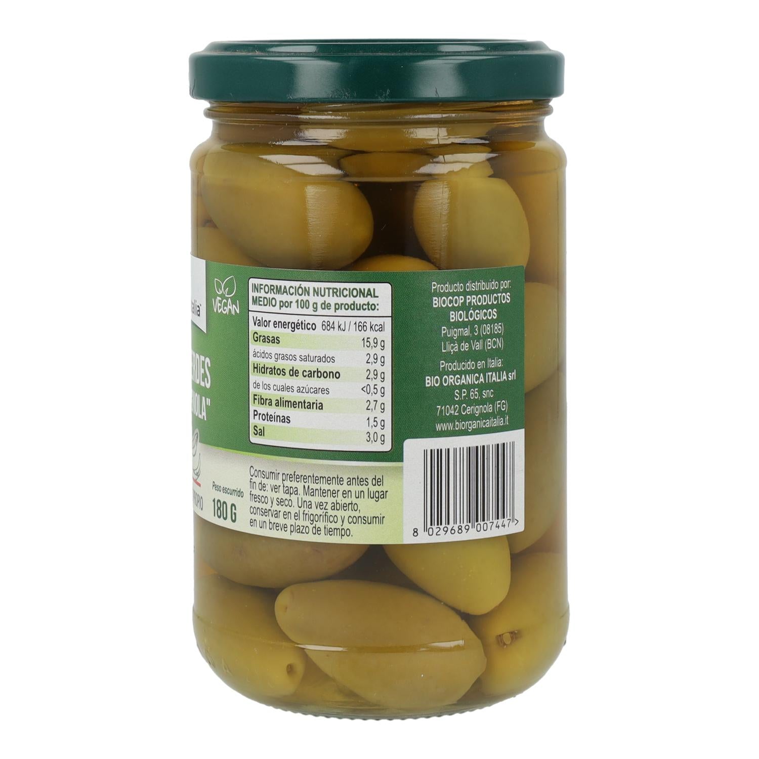 Aceitunas Verdes Gigantes Bio Organica Italia 280 gr