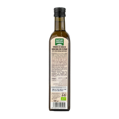 Pack 2 x Vinagre de Sidra de Manzana Bio sin filtrar NaturGreen 500 ml