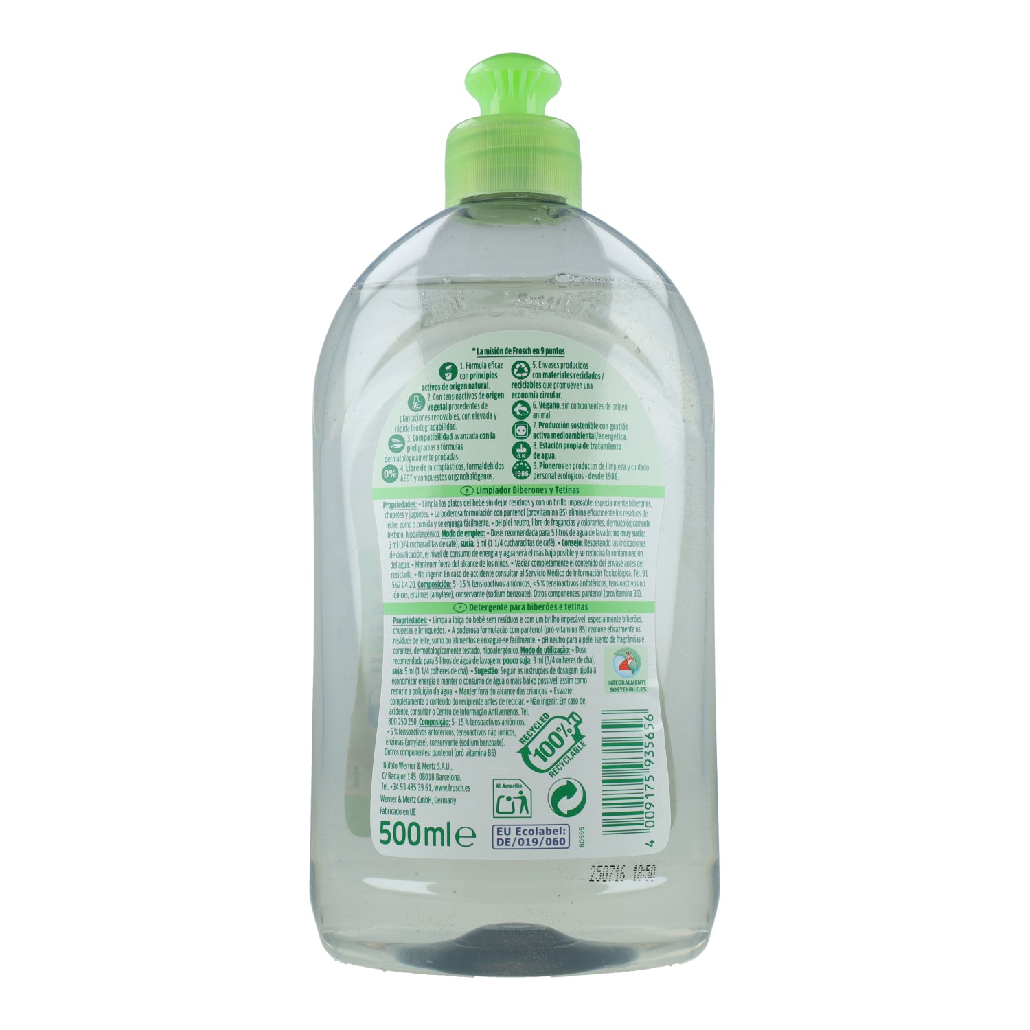 Nettoyant pour biberons et tétines Frosch 500 ml