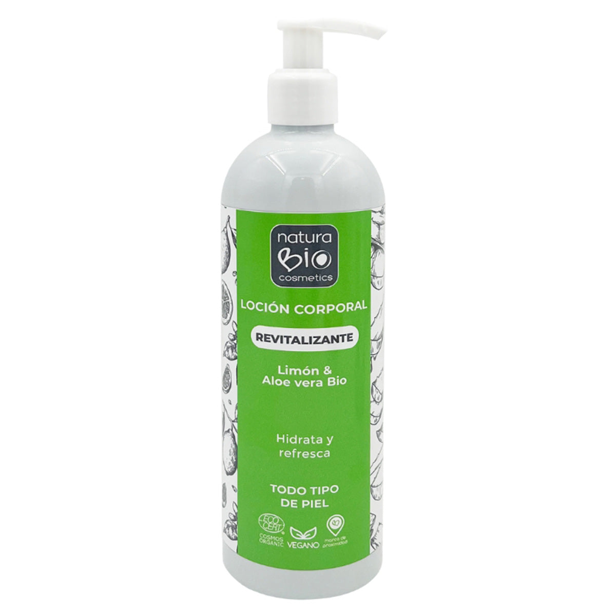 Loción corporal revitalizante limon y  aloe bio Naturabio 500 ml