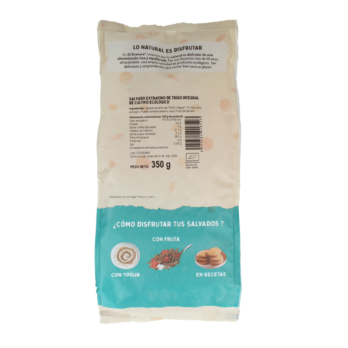 Salvado de Trigo Extrafino Bio El Granero 350 g