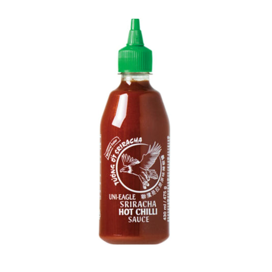 Salsa Sriracha de chili tradicional sin GMS glutamato Uni-Eagle 475 g – Picante Cremoso Estilo Tailandés