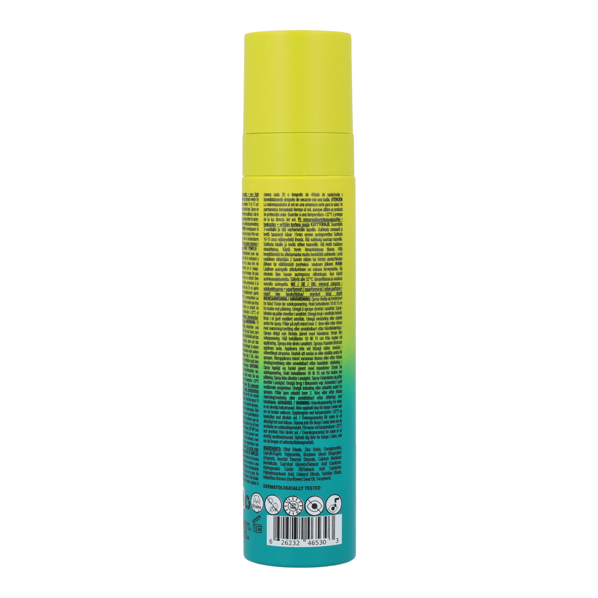 Écran solaire minéral en spray pour visage et corps FPS 50 sans parfum Attitude Sunly 75 ml