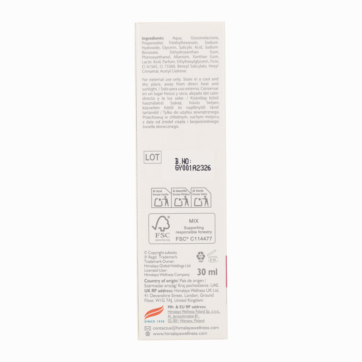 Sérum exfoliant éclat Himalaya 30 ml