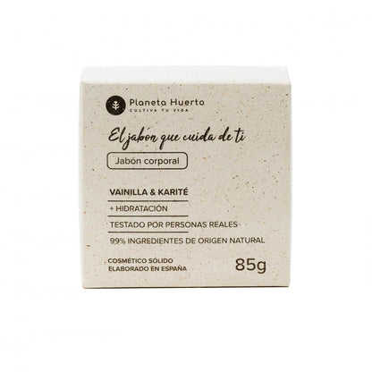 Jabón sólido corporal Vainilla y Karité Planeta Huerto 85 gr