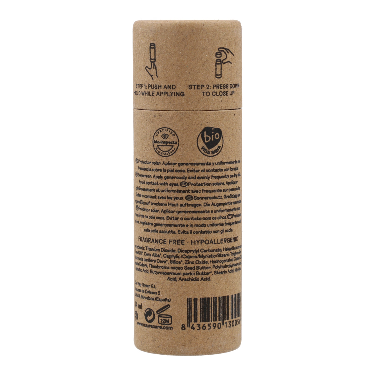 Protector Solar Facial SPF50 stick Nuura 18 ml