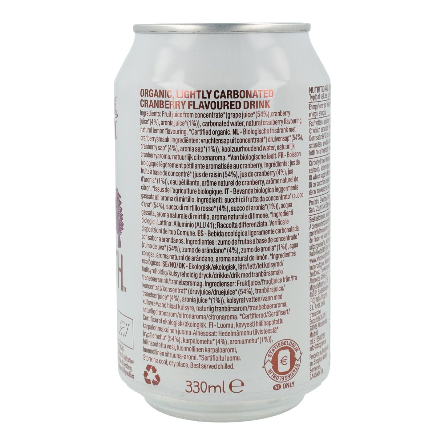 Refresco Bio Arándanos Whole Earth 330ml