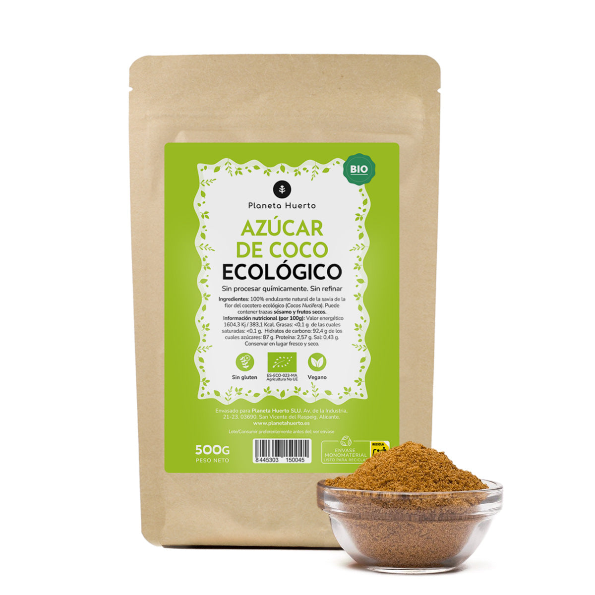 Azúcar de coco ECO Planeta Huerto 500gr
