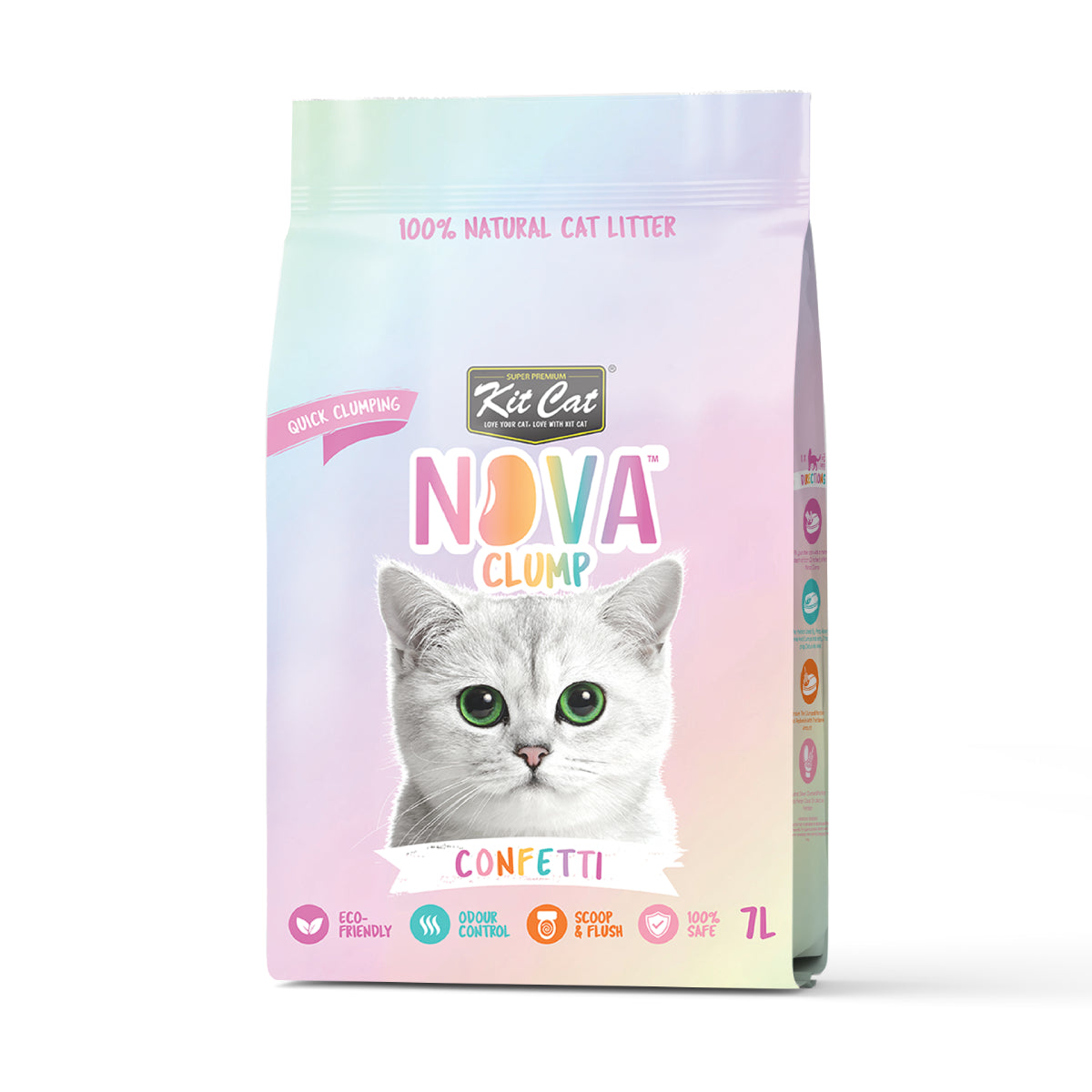 Pack 2x Kit Cat SoyaClump Pack Économique - Confetti 7 L Litière Végétale pour chats