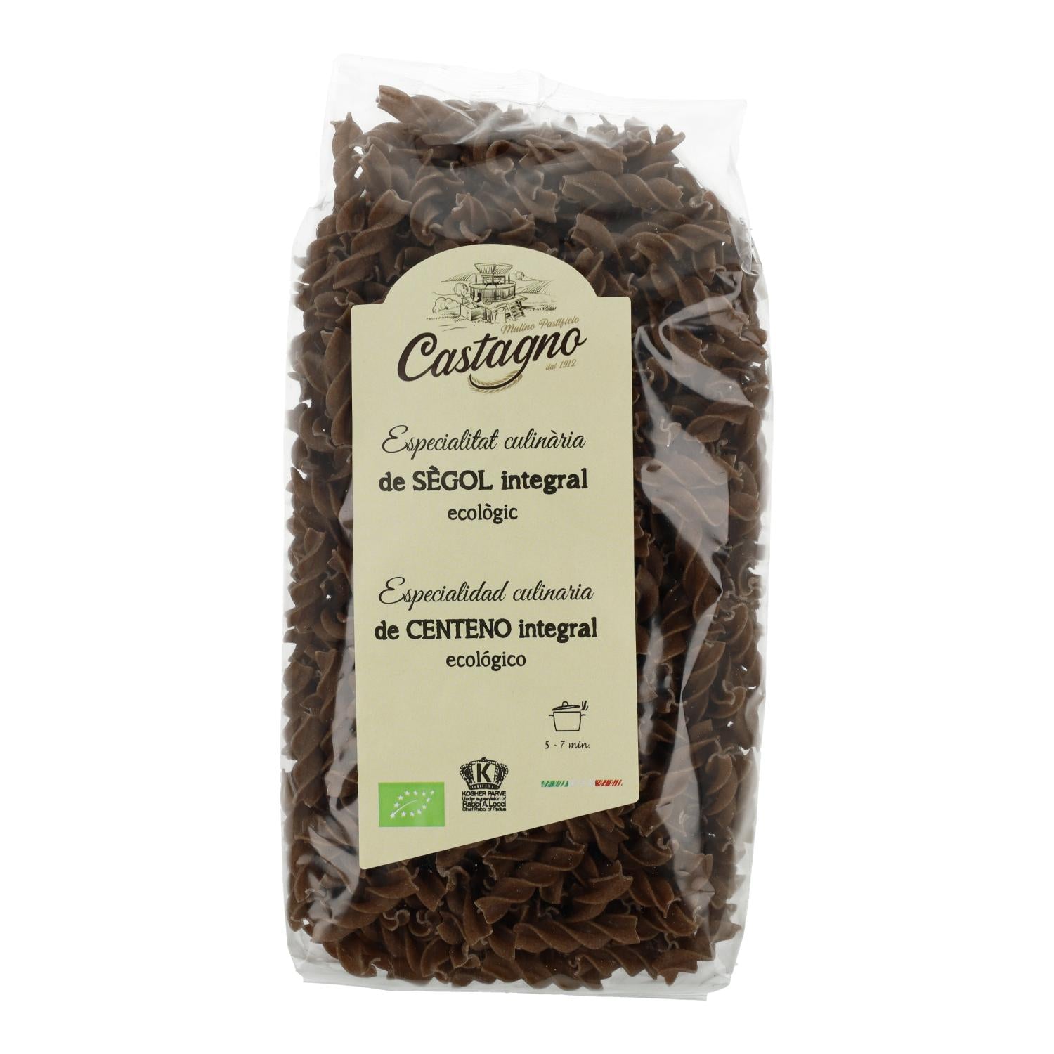 Espirales Centeno Integral ECO Castagno 500 g