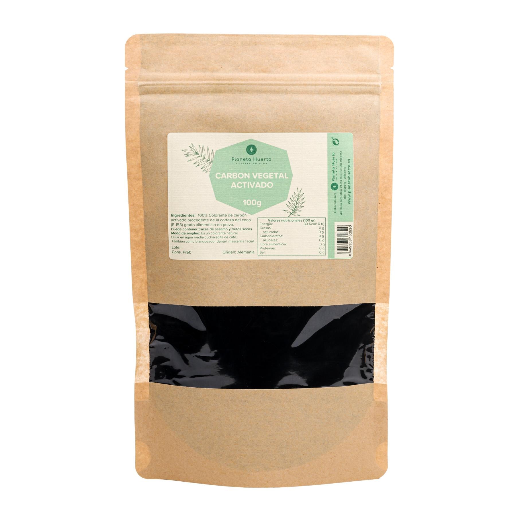 Carbón activado vegetal en polvo Planeta Huerto 100 g