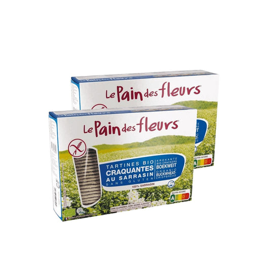 Pack 2 uds Tostadas Crujientes Crakers de Trigo Sarraceno sin sal sin gluten BIO Le Pain de Fleurs 300 g