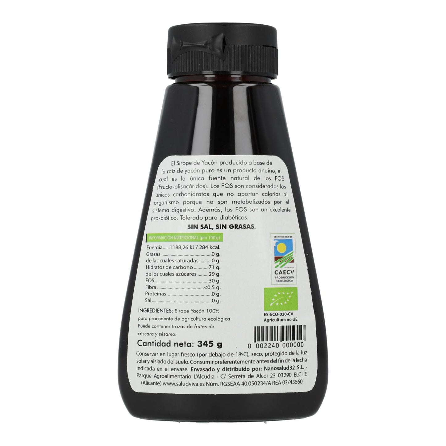 Sirope de yacon ECO 345 g Salud Viva