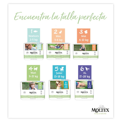 Pañales  T2 (3-6 kg) Moltex Pure & Nature, 36 Uds