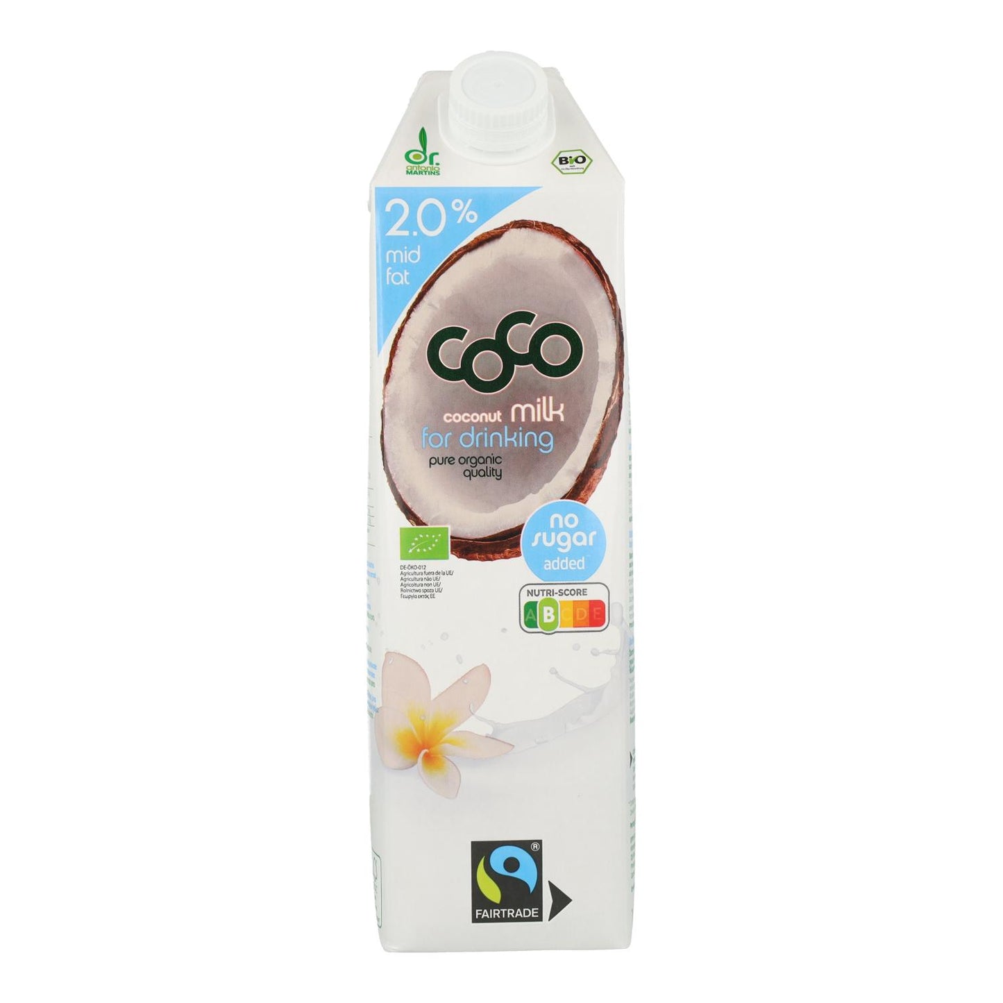Bebida de Coco BIO 2% grasa Dr Martins 1L