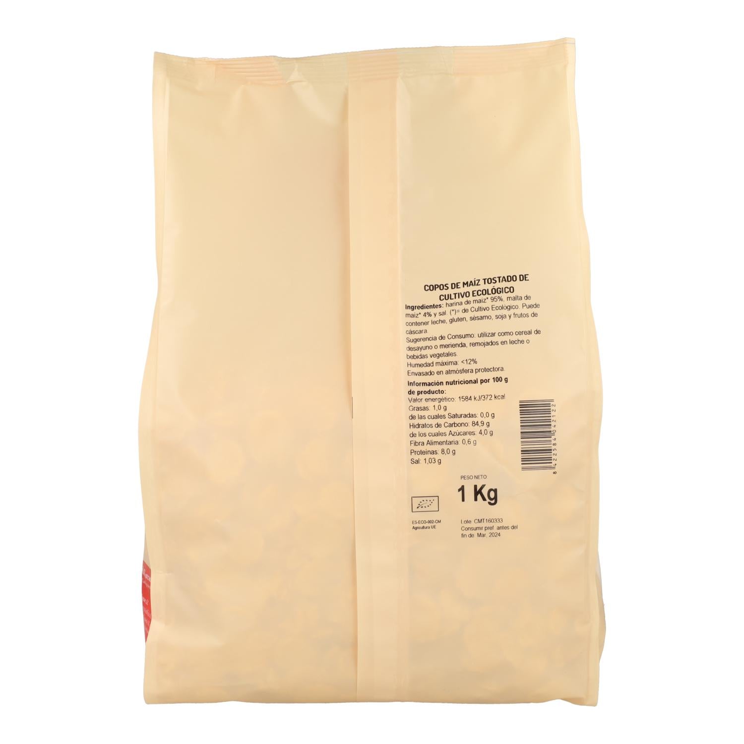 Copos de Maíz Tostado El Granero BIO, 1kg