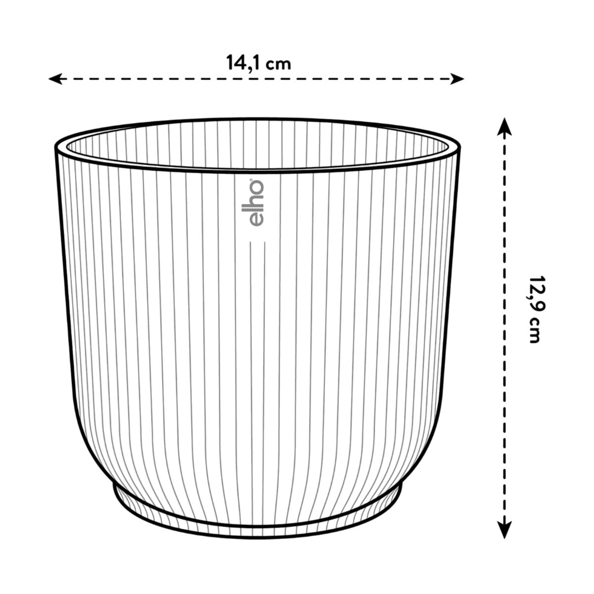 Maceta Blanco Lino Vibes Fold Round Elho 14cm 100% reciclado