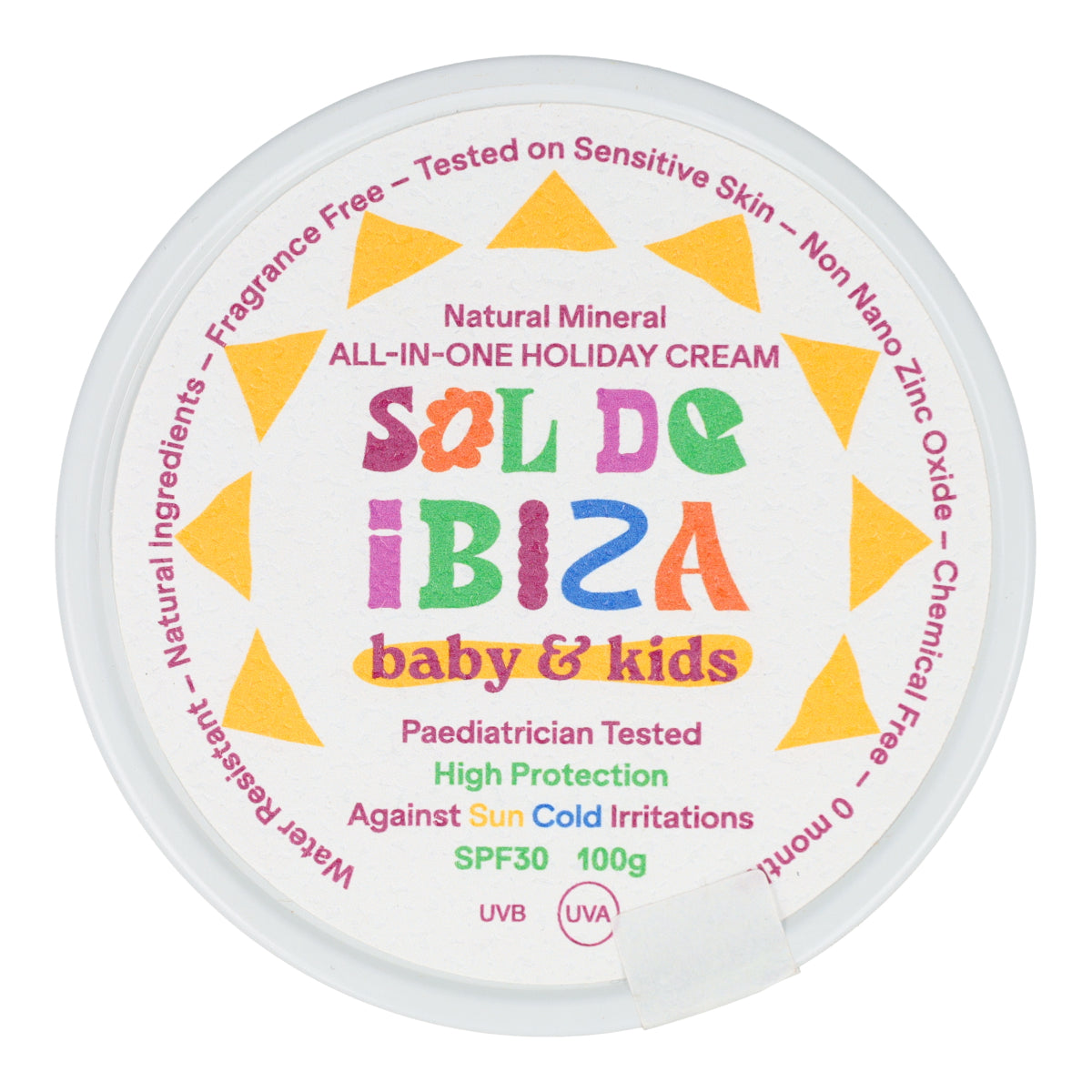 Crème solaire tout-en-un pour bébés de 0 mois SPF30 Sol de Ibiza BIO 100 g