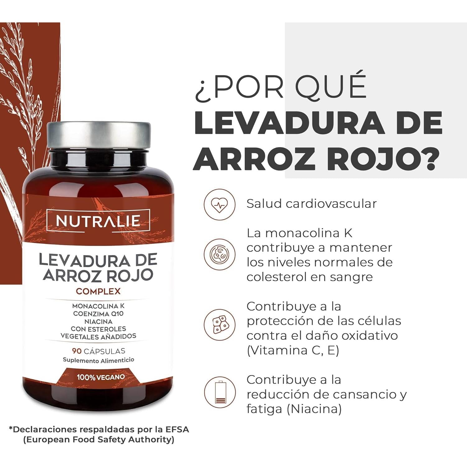 Pack 2x Nutralie Levadura de Arroz Rojo con 2,9mg Monacolina y Q10 90 Cápsulas