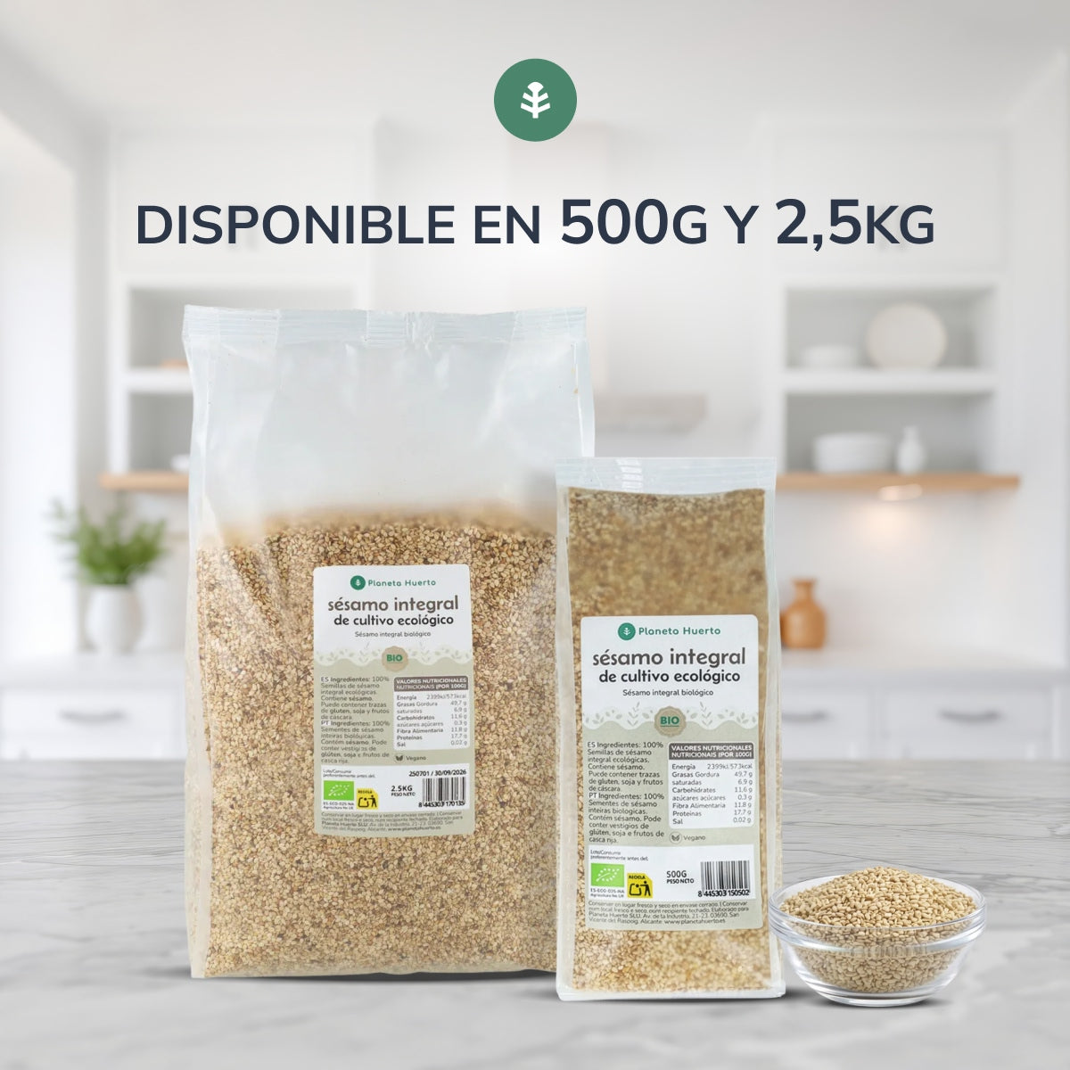 Sésamo integral crudo ECO Planeta Huerto 2,5 kg