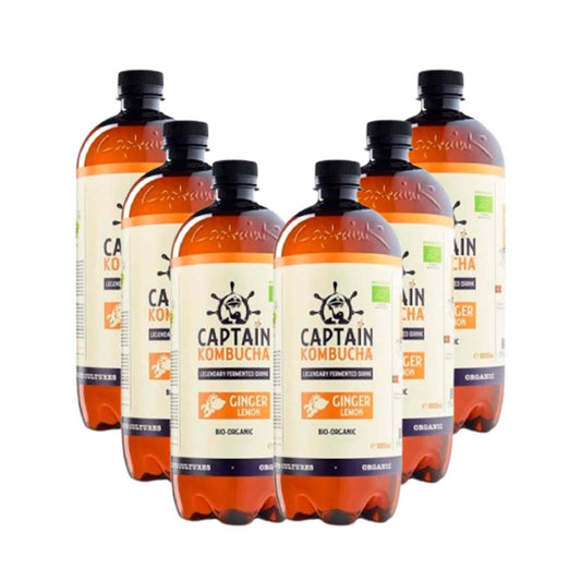 Pack 6X Bebida Kombucha Jengibre y limón 6L