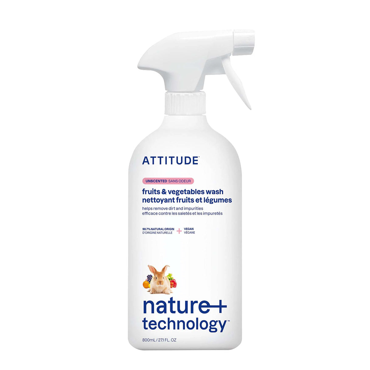 Limpiador para fruta y verdura Attitude 800 ml