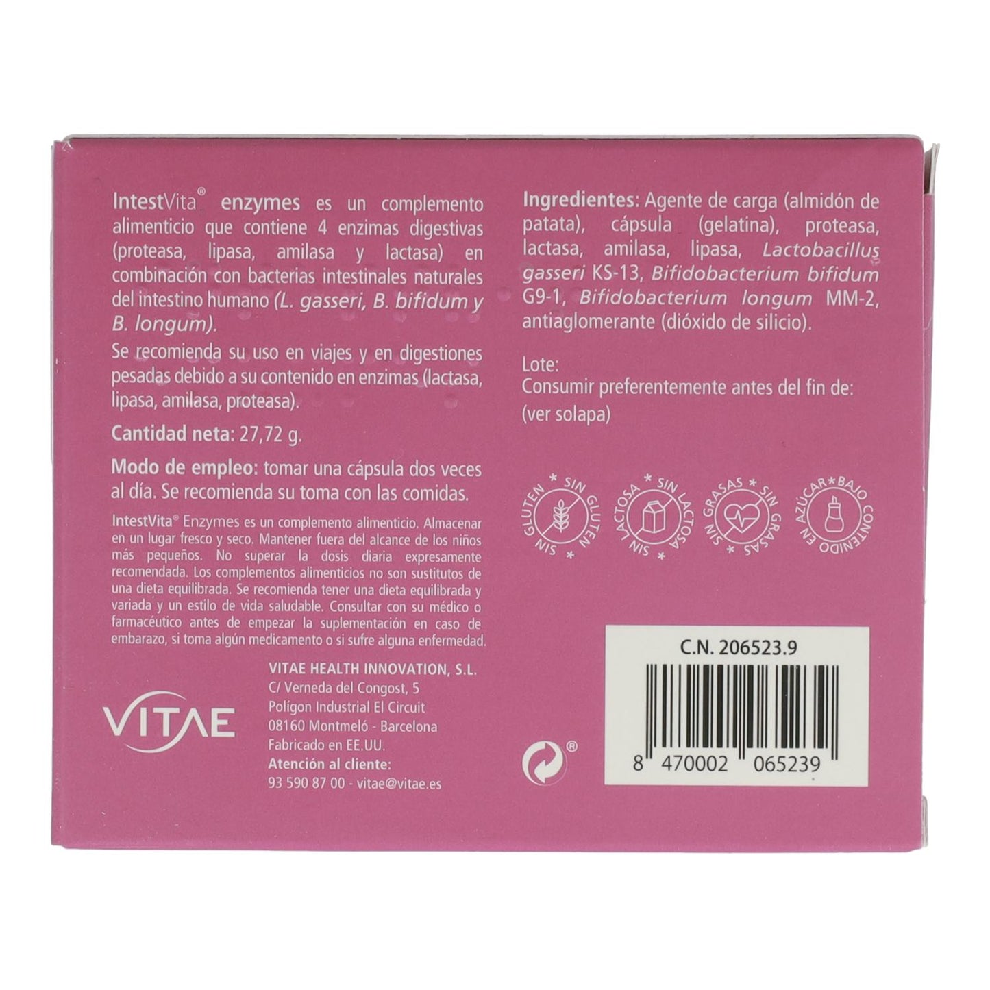 IntestVita Enzymes 15 cápsulas