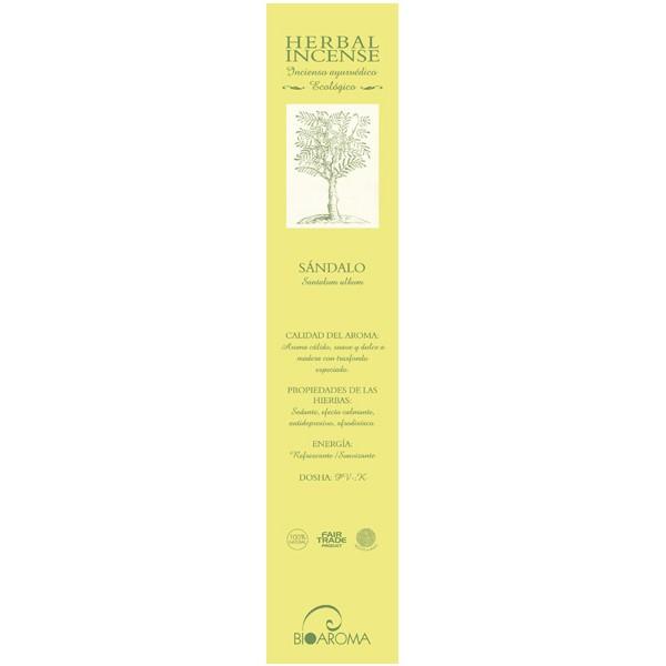 Incienso ecológico Sándalo Bioaroma, 12 varillas