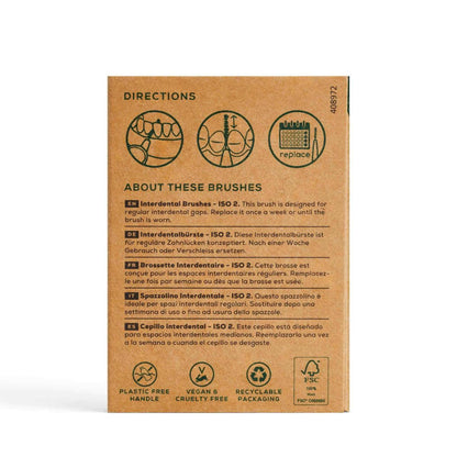 Cepillo interdental ISO 2 de madera de haya 6 unidades Georganics