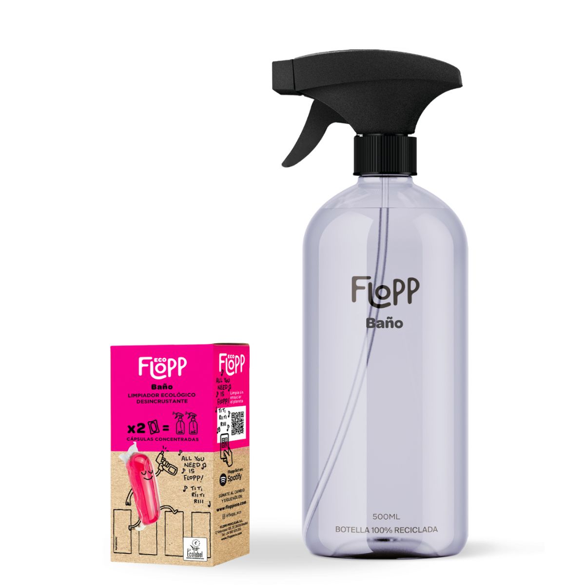 FLOPP ECO Baños Botella 500ml + Refill