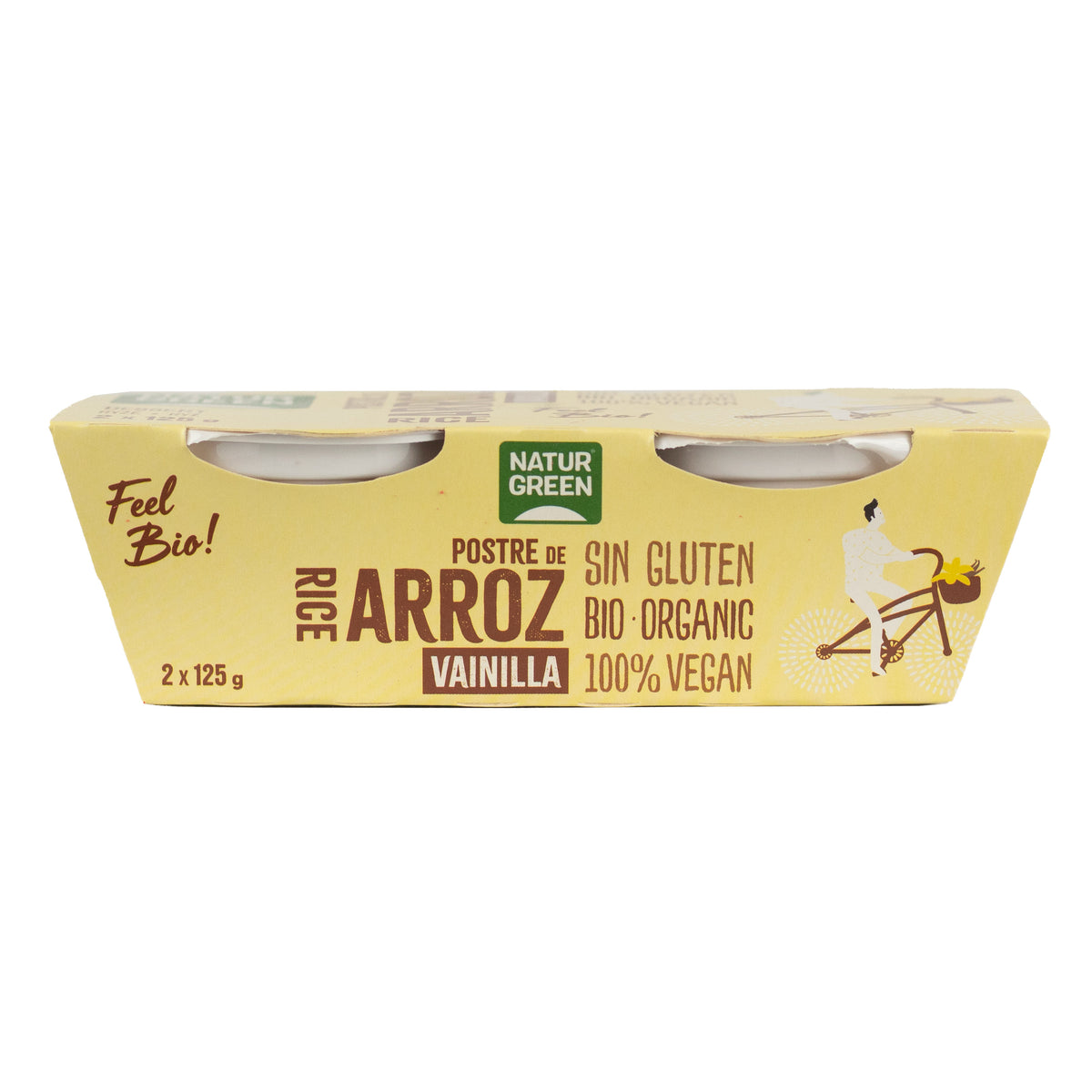 Dessert au riz et à la vanille NaturGreen, 2 x 125 g