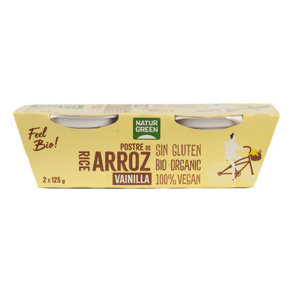 Dessert au riz et à la vanille NaturGreen, 2 x 125 g