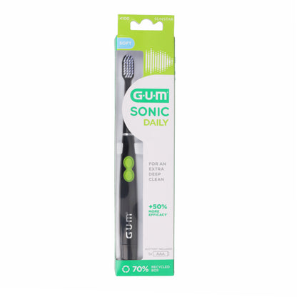 Brosse à dents sonique à piles noire Gum
