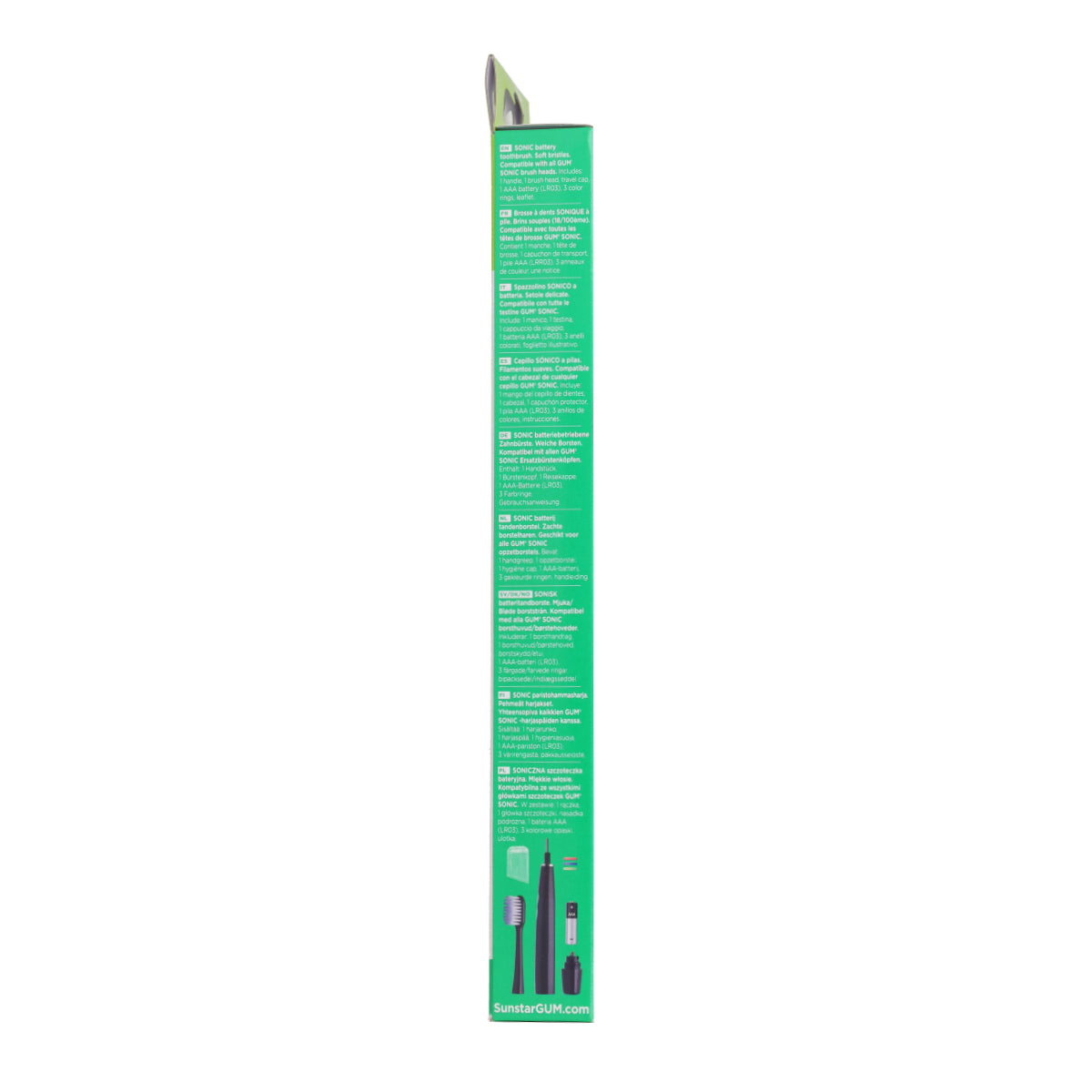 Brosse à dents sonique à piles noire Gum
