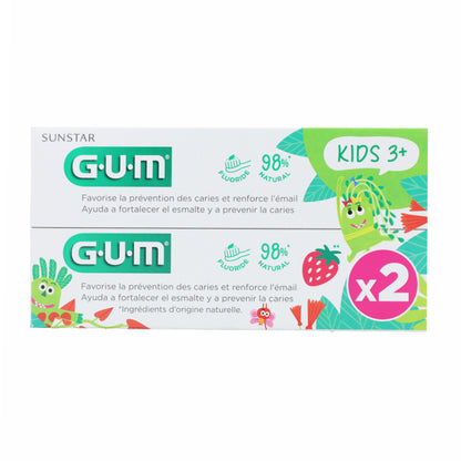 Duo pack enfants gel dentifrice goût fraise Gum 2x50ml