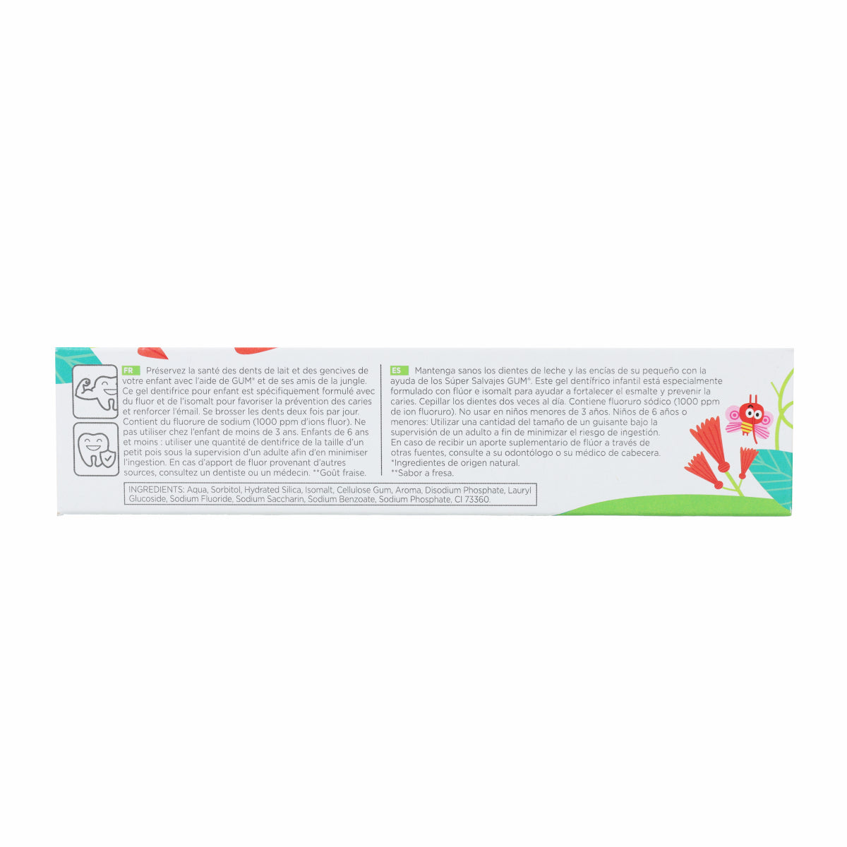Duo pack enfants gel dentifrice goût fraise Gum 2x50ml
