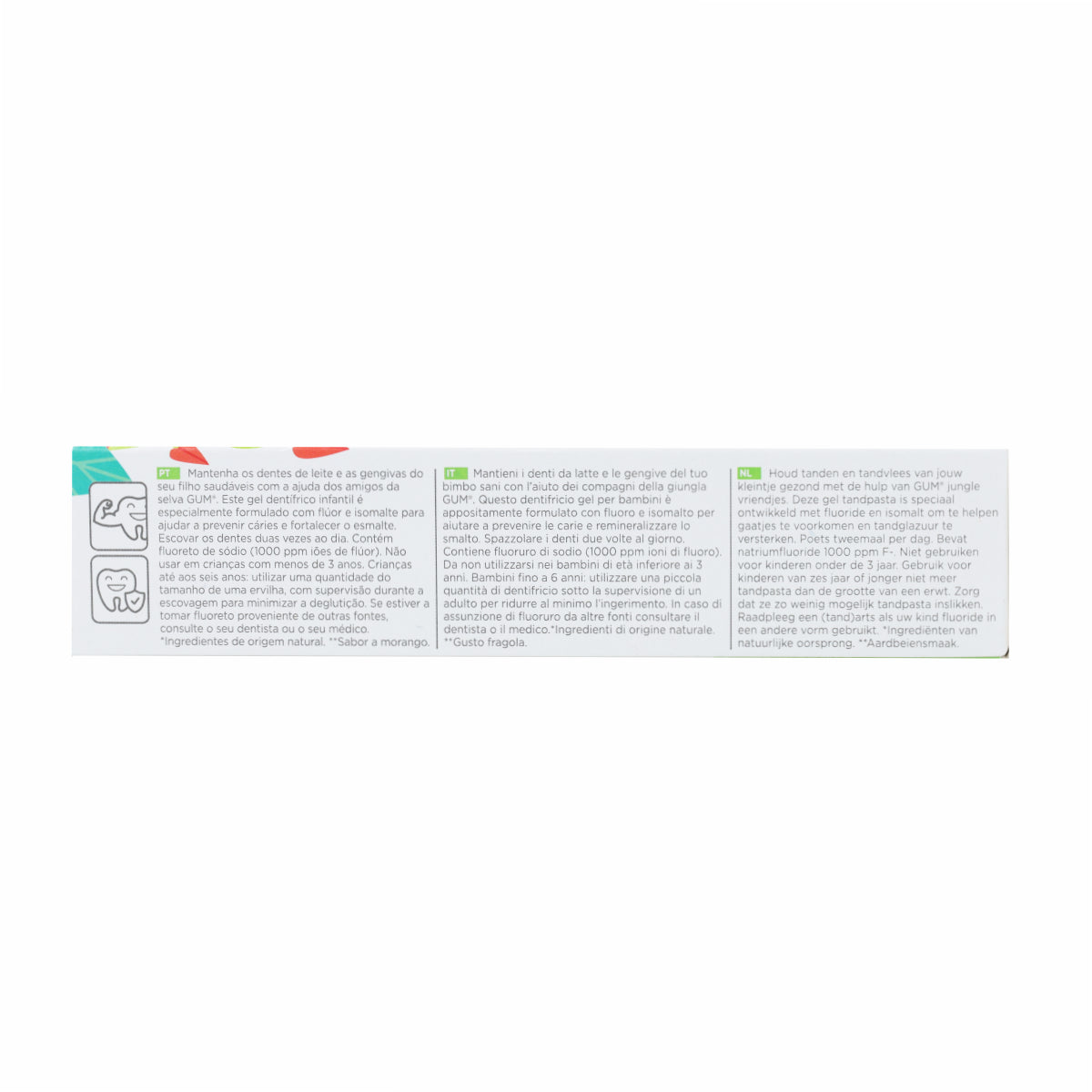 Duo pack enfants gel dentifrice goût fraise Gum 2x50ml