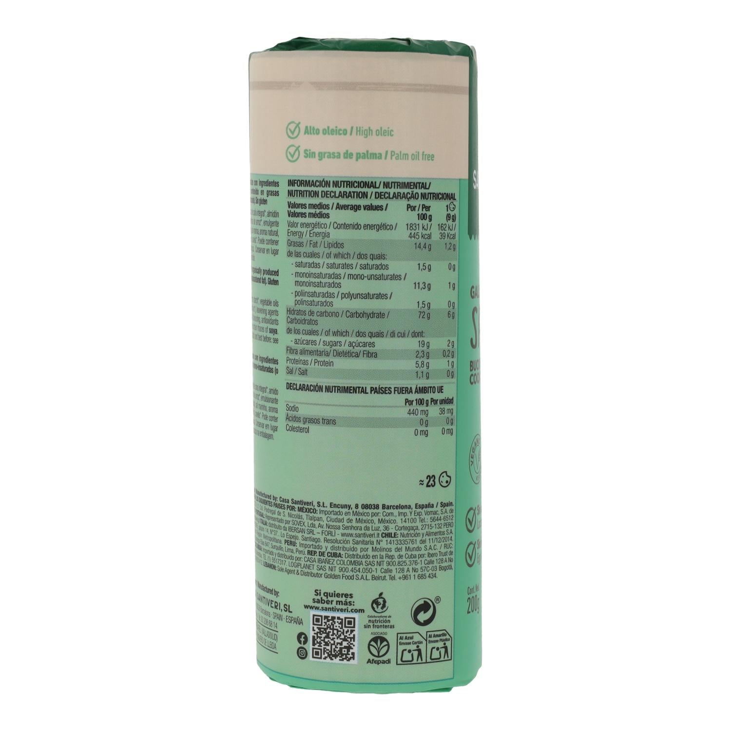 Galletas Integrales Sarraceno Bio Santiveri 200g
