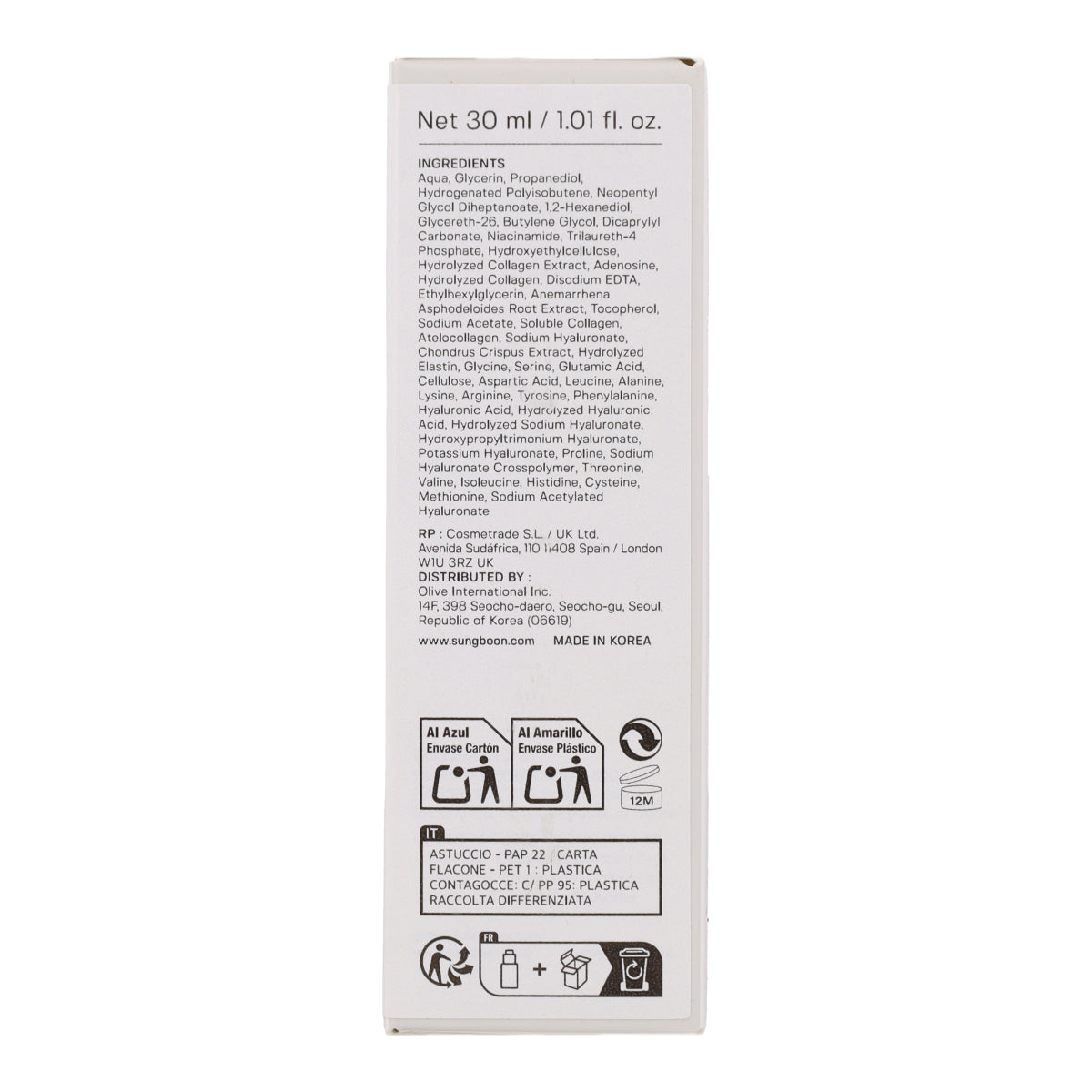 Deep Collagen Power Boosting Crème en Sérum Sungboon Editor 30ml