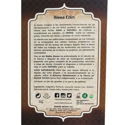 Henna Castaño Intenso Polvo Radhe 100 g