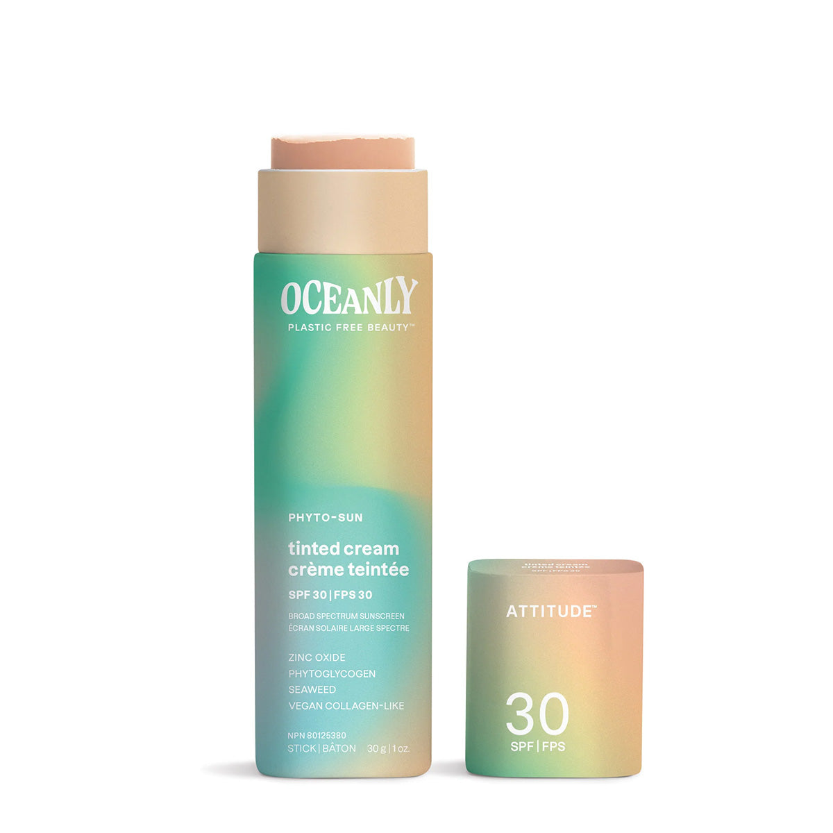 Oceanly - Crema facial con protección solar PHYTO-SUN - Con color SPF 30, Attitude, 30 g