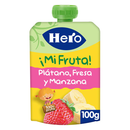 Pack 7x Bol Yogur Plátano Fresa Manzana Hero 100g