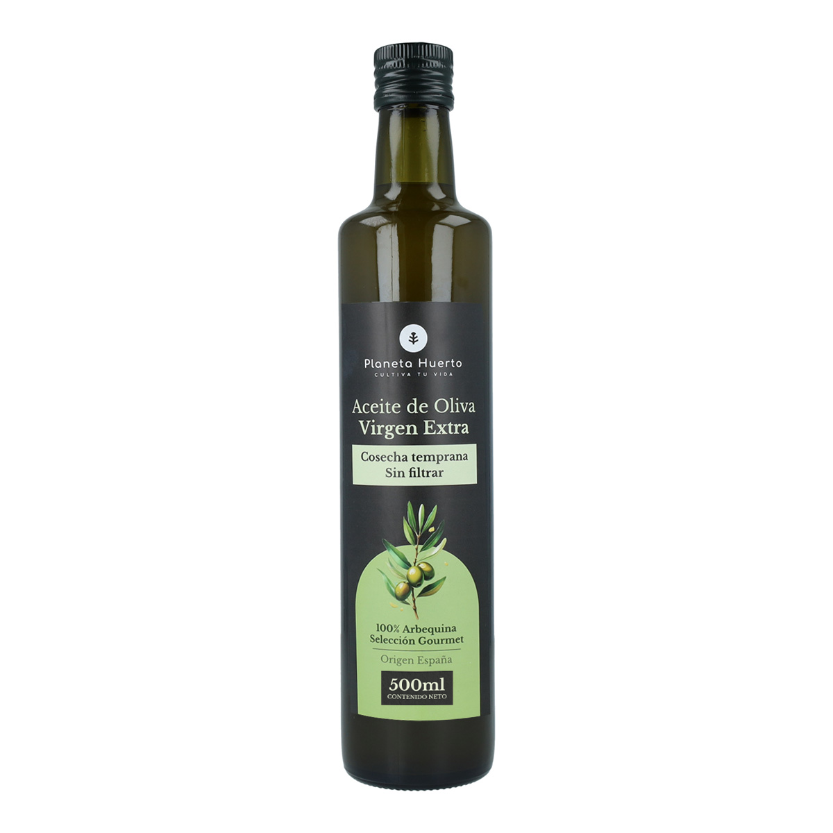 Pack 3x Aceite de oliva virgen extra de cosecha temprana verde sin filtrar Planeta Huerto 500 ml