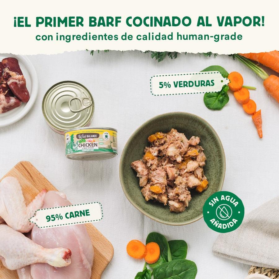 Lata de pollo BARF para gatos Wild Balance 120 g