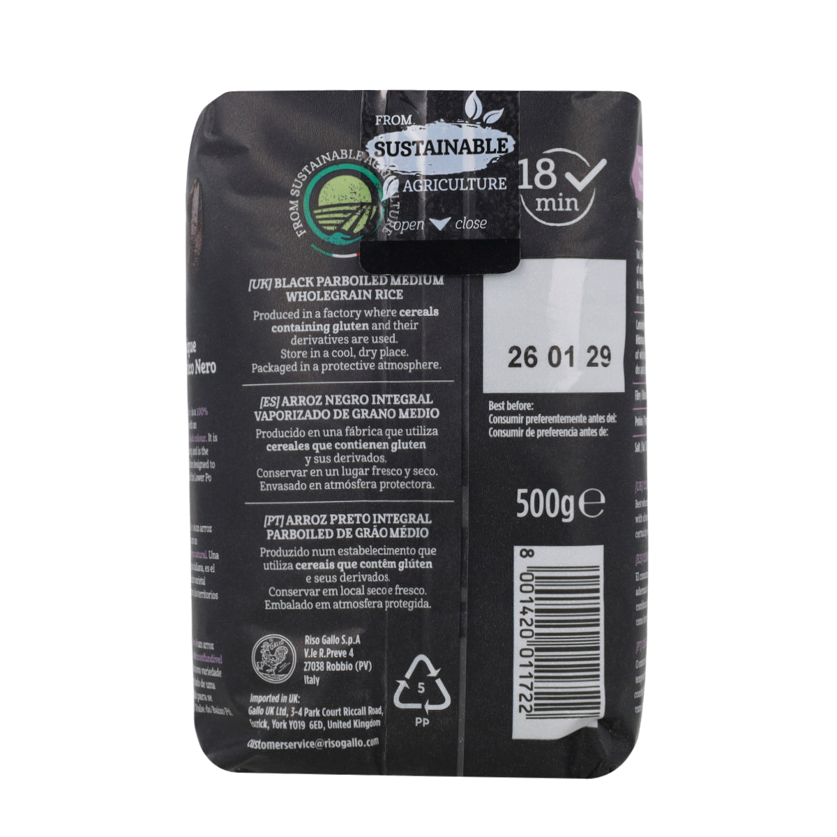 Riz Noir 100 % Complet Riso Gallo 500 g