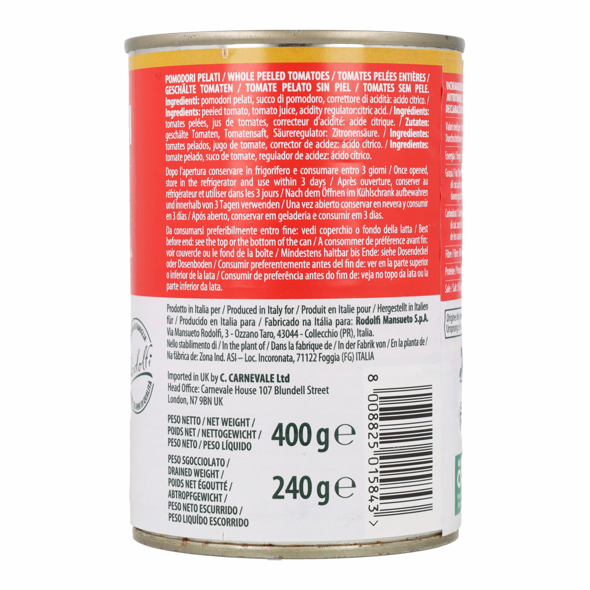 Tomates Pelés Rodolfi 400g