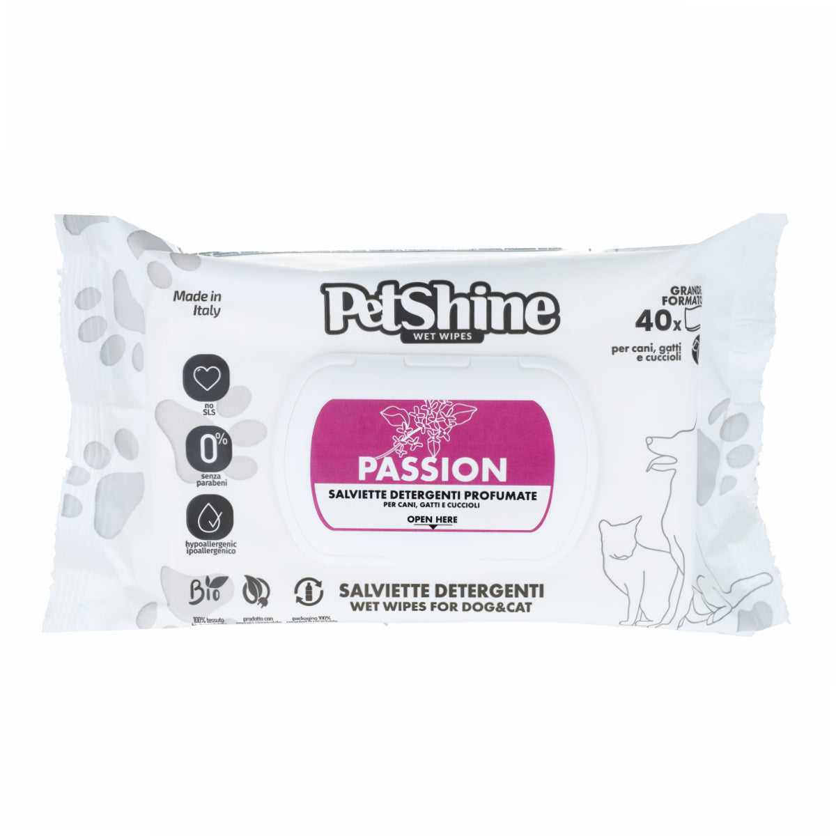 Porrini Lingettes d'Hygiène Chien/Chat, Passion, 40 unités