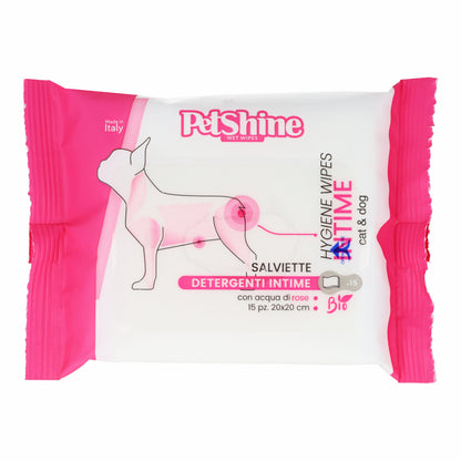 Lingettes d'hygiène pour chien et chat Intime Porrini 15 unités